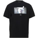Zwarte Jersey Throwback T-shirts met opdruk  in maat S voor Heren 