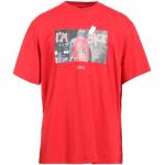 Rode Jersey Throwback T-shirts met opdruk  in maat M voor Heren 