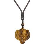 Tijgerkop hanger tijgeroog steen bescherming amulet ketting natuurlijke helende kristallen edelsteen ketting voor mannen vrouw