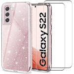 Transparante Siliconen Schokbestendig Samsung Galaxy S22 Hoesjes met Glitter 