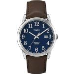 Timex Easy Reader Heren 38mm Bruin Lederen Band Datum Venster Quartz Horloge TW2P75900