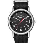 Zwarte Zilveren Timex waterdichte Polshorloges met Nylon Armband met 24 uur 3 Bar met Gesp in de Sale voor Dames 
