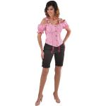Sexy Roze Polyester Geblokte Geruite blouses in de Sale voor Dames 