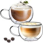 Glazen dubbelwandige Koffiekopjes & koffiemokken met motief van Koffie 2 stuks 