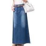 Casual Blauwe Geplooide Spijkerrokken  in maat L Maxi voor Dames 