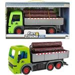 Toi Toys Frictie vrachtwagen met boomstammen groen 33cm