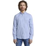 Lichtblauwe Tom Tailor Tom Overhemden lange Mouwen button down  in maat 3XL in de Sale voor Heren 