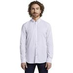 Witte Tom Tailor Tom Overhemden lange Mouwen button down  in maat 3XL in de Sale voor Heren 