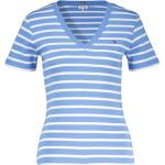 Klassieke Hemelblauwe Tommy Hilfiger Gestreepte V-hals T-shirts V-hals  in maat XL voor Dames 