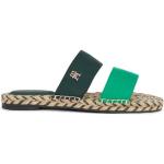 Groene Polyester Tommy Hilfiger Platte sandalen  voor de Zomer  in 39 met Hakhoogte tot 3cm voor Dames 