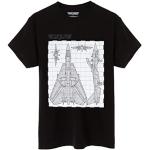 Top Gun T-shirt Mens volwassenen Straaljager Blueprint Zwarte Outfit XX-Large