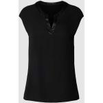 Zwarte Viscose Comma Effen T-shirts V-hals voor Dames 