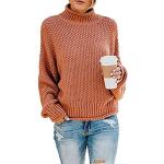 Casual Oranje Fleece Bloemen Sweatshirts met rits  voor de Zomer V-hals  in Grote Maten  in maat XL voor Dames 