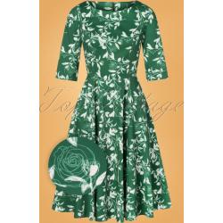 Topvintage exclusive ' 50s Adriana Floral Long Sle