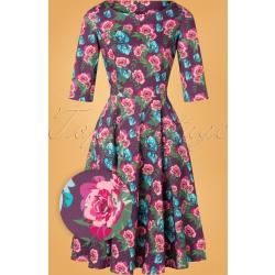 TopVintage exclusive ' 50s Adriana Floral Long Sle