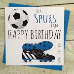 Tottenham Hotspur Spurs Football Club FC Verjaardagskaart - door WIT KATOEN KAARTEN - 1, beige|bruin|blauw