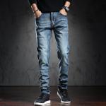 Casual Blauwe Handwas Slimfit jeans voor Heren 