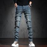Casual Blauwe Handwas Slimfit jeans voor Heren 