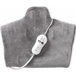 Trebs Elektrische deken voor nek, schouders en rug, 2-in-1 warmte- en massagekussen, warmtedeken, 100 W, grijs