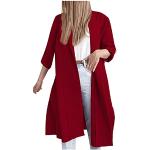 Rode Fleece Bloemen Korte trenchcoats V-hals  in Grote Maten  in maat L voor Dames 