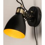Trendy wandlamp in de kleuren combi zwart, goud en messing.