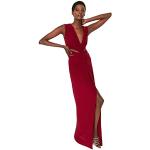 Casual Bordeaux-rode Polyester Trendyol Geweven Chique jurken V-hals  in maat XS Maxi voor Dames 
