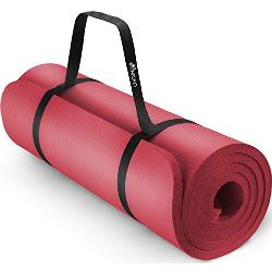 TRESKO® fitnessmat yogamat pilatesmat gymnastiekmat | 185 x 60 cm of 190 x 100 cm | 1 of 1,5 cm dikte | getest op ftalaten | NBR-schuimrubber (rood, 185 x 60 x 1,5 cm)