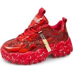 Multicolored Rubberen Reflecterend Chunky Sneakers  voor de Herfst met Glitter voor Dames 