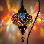 Turkse lamp, mozaïek-tafellamp, handgemaakt, lampenkap, bedlampje uit Marokkaans mozaïek, Turks, mozaïeklamp, Boheemse stijl, Tiffany-stijl, nachtlampje (1)