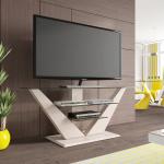 Tv-meubel Luna 140 cm breed met LED - Hoogglans Cappuccino