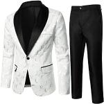 Klassieke Witte Tweed Ademende Mouwloze blazers  voor een Bruiloft  voor de Lente  in maat XL met motief van Halloween voor Heren 