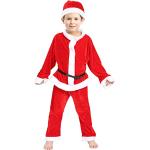 Tyidalin Kerstman kostuum kinderen jongens Sinterklaas kostuum kerstkleding 4 stuks, rood, 104-110