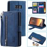 Retro Blauwe Schokbestendig Samsung Galaxy S8 Plus hoesjes type: Wallet Case Sustainable 