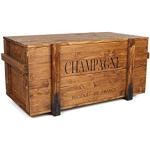 Uncle Joe's Kist houten kist Champagne, 85 x 45 x 46 cm, hout, lichtbruin, vintage, shabby chic salontafel, bruin, 85 x 45 x 46 cm