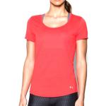 Rode Polyester Stretch Under Armour Streaker Ademende Gestreepte Sport T-shirts V-hals  in maat XS voor Dames 