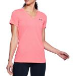 Roze Polyester Under Armour Ademende Fitness-shirts V-hals  in maat XS voor Dames 
