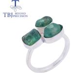 Groene Zilveren Handgemaakte Ring met stenen voor Dames 