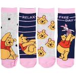 United Labels Winnie de Poeh Sokken voor meisjes kinderen sneaker kindersokken sokken roze (4 stuks), Meerkleurig, 27-30