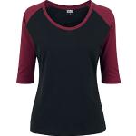 Casual Bordeaux-rode Urban Classics Contrast T-shirts  in maat M voor Dames 