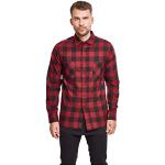 Urban Bordeaux-rode Flanellen Urban Classics Geblokte Zakelijke overhemden  in maat XL in de Sale voor Heren 
