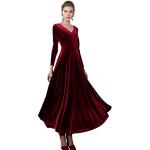 Urban Rode Handwas Chique jurken  voor een Bruiloft  voor de Herfst V-hals  in maat XXL Maxi voor Dames 
