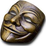 V in voor Vendetta Masker - Guy Fawkes Masker - Halloween Carnaval Anoniem (Brons)