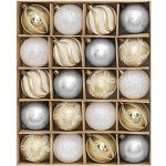 Zilveren Kunststof Kerstballen met motief van Ornament Satijnen 