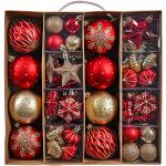 Rode Kunststof Kerstballen met motief van Ornament 