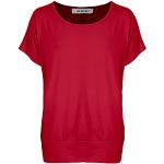 Donkerrode T-shirts met ronde hals Ronde hals  in maat XXL voor Dames 