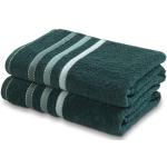 Donkergroene Vandyck Prestige Handdoeken sets  in 60x110 2 stuks in de Sale 