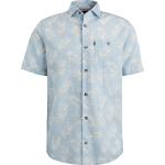 Blauwe Linnen Vanguard All over print Overhemden met print  voor de Zomer kentkraag  in maat 3XL voor Heren 