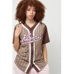 Taupe Baseball shirts  in maat XS voor Dames 