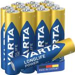Varta Longlife Power AAA Micro LR03 Batterij (verpakking met 12 stuks) Alkaline Batterijideaal voor speelgoed zaklamp controller en andere apparaten op batterijen, 12 stuks
