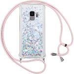 Zandbeige Siliconen Samsung Galaxy S9 Hoesjes type: Bumper Hoesje met Glitter voor Meisjes 